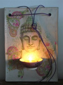 Windlicht "Happy Buddha"