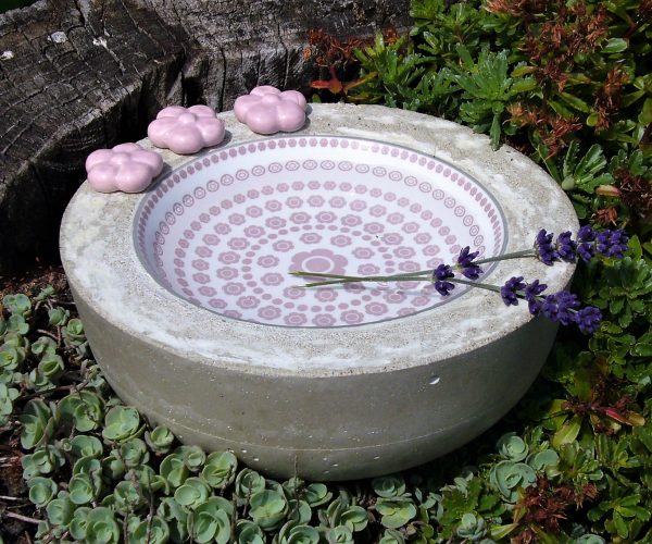 Vogeltränke "Porzellan-Blumen"